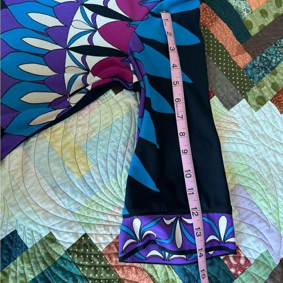 DONNA MORGAN Dress Knee Length Boat Neck Stretchy 3/4 Sleeve Colorful Women's 14 - Picture 7 of 7